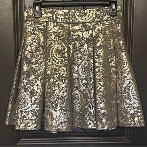 Mark. Gold Pleated Skirt, Size Small
